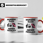 KFZ Mechaniker Tasse - Morgens Ölig Abends Fröhlich Schrauber Werkstatt Tuning Geschenkidee für Autoliebhaber & Auto Schrauber Lustig