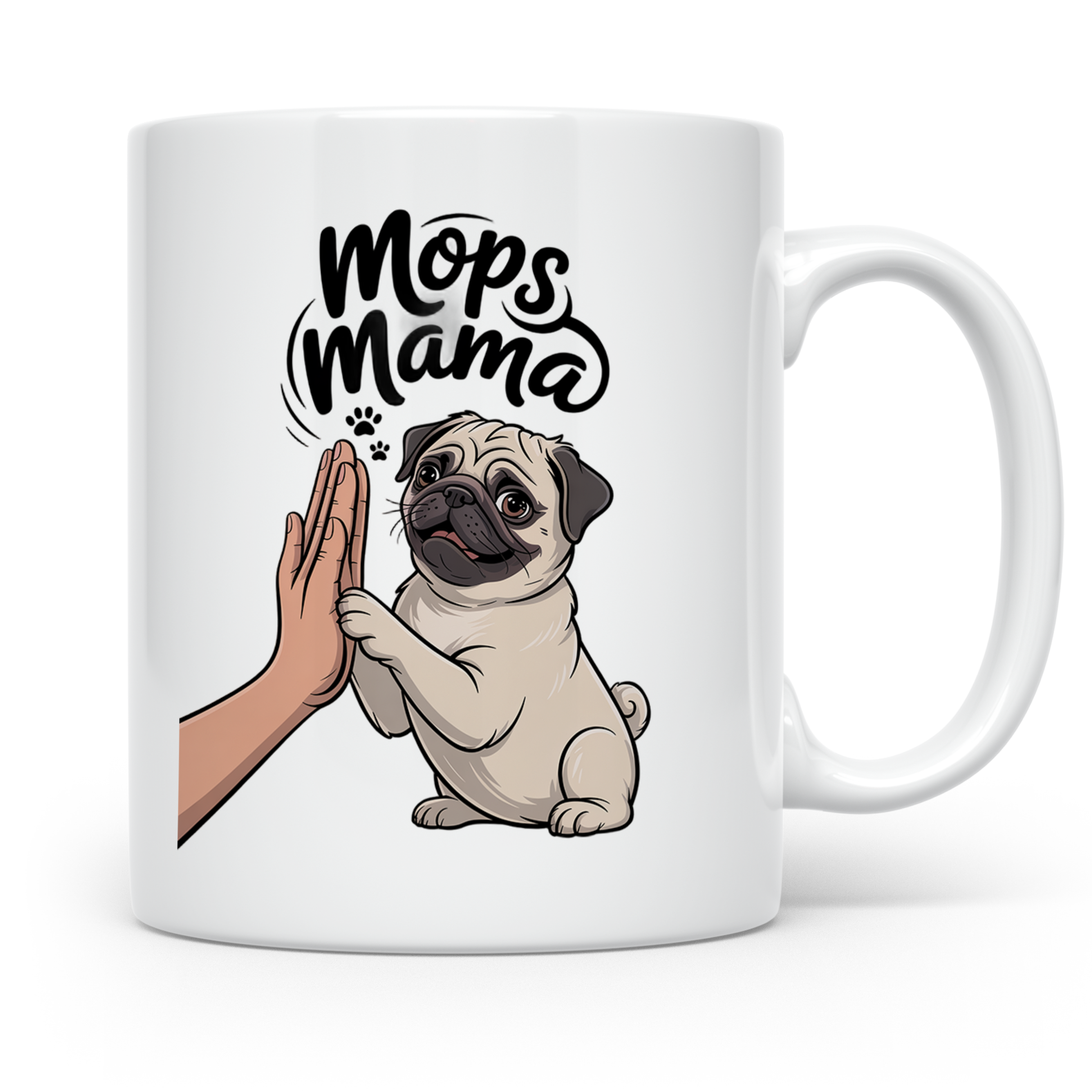 Mops Mama Tasse - Pug Dog Mom Geschenkidee für Hunde Liebhab – Weiß [farbe:weiß]