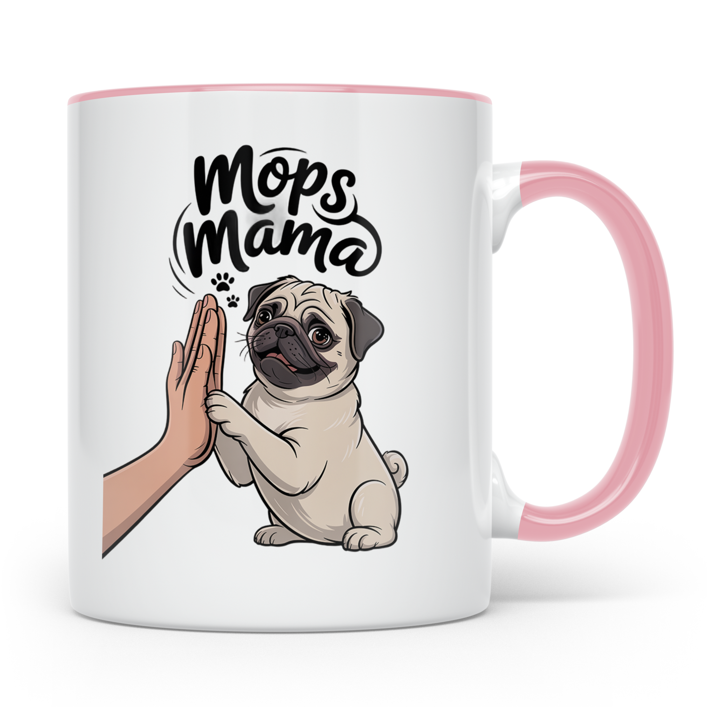 Mops Mama Tasse - Pug Dog Mom Geschenkidee für Hunde Liebhab – Rosa [farbe:rosa]