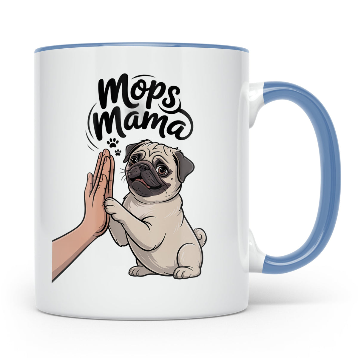 Mops Mama Tasse - Pug Dog Mom Geschenkidee für Hunde Liebhab – Blau [farbe:blau]