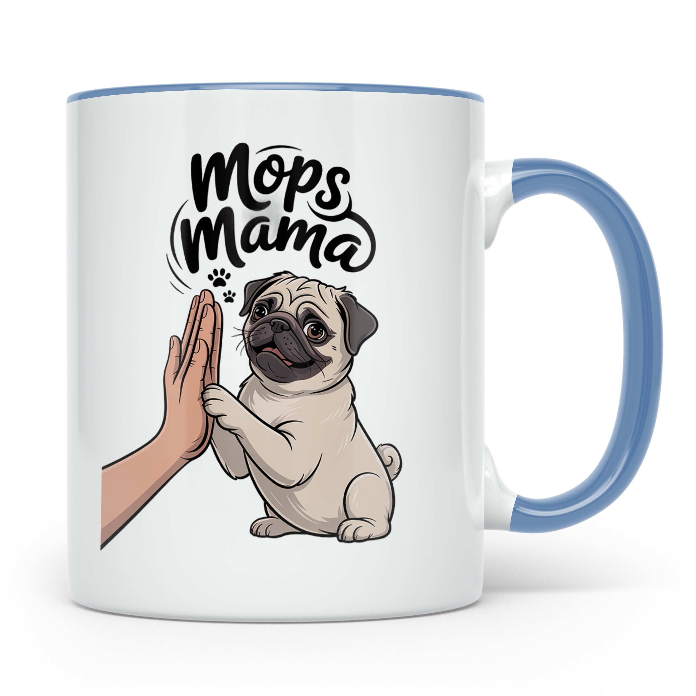 Mops Mama Tasse - Pug Dog Mom Geschenkidee für Hunde Liebhab – Blau [farbe:blau]