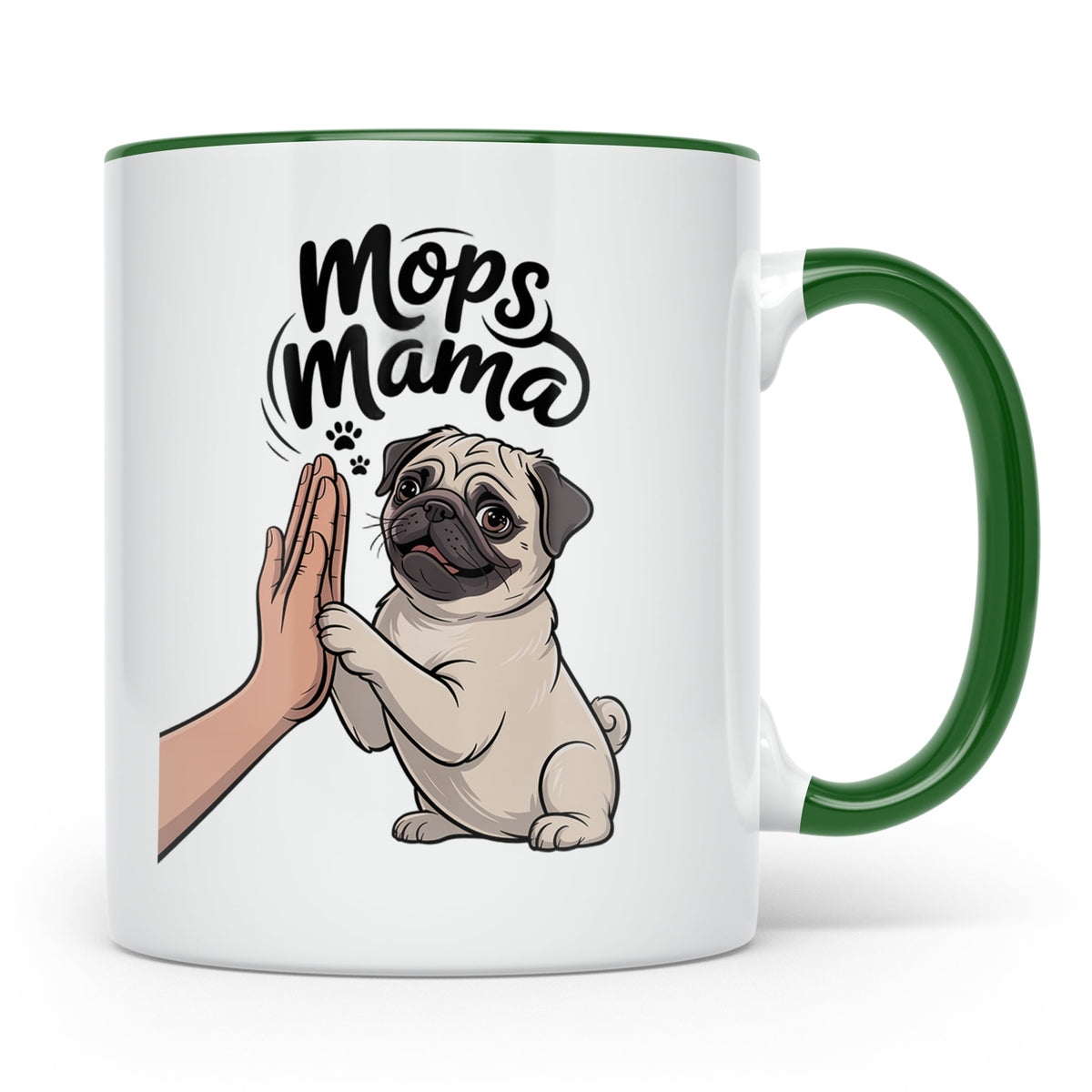 Mops Mama Tasse - Pug Dog Mom Geschenkidee für Hunde Liebhab – Grün [farbe:grün]