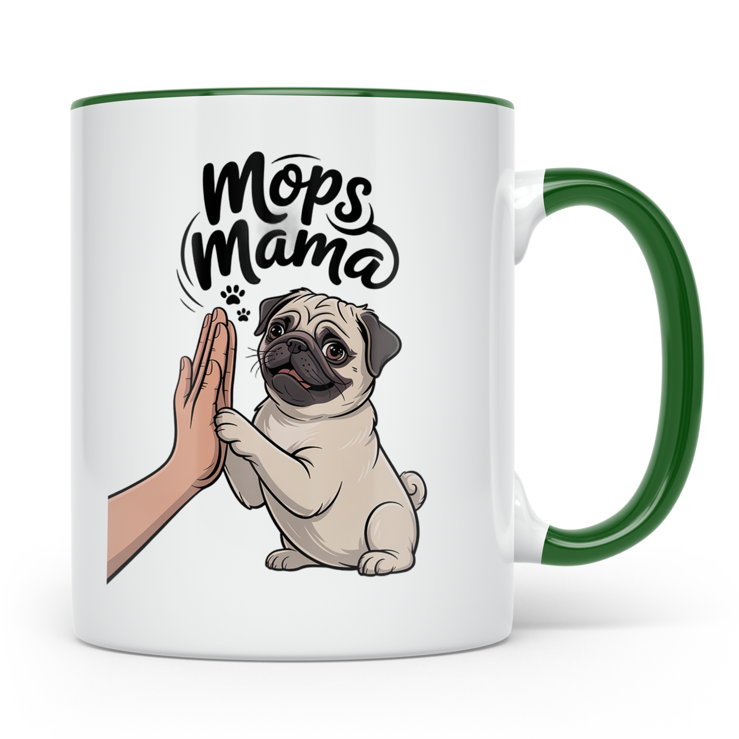 Mops Mama Tasse - Pug Dog Mom Geschenkidee für Hunde Liebhab – Grün [farbe:grün]