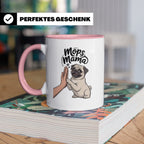 Mops Mama Tasse - Pug Dog Mom Geschenkidee für Hunde Liebhab – Rosa [farbe:rosa]