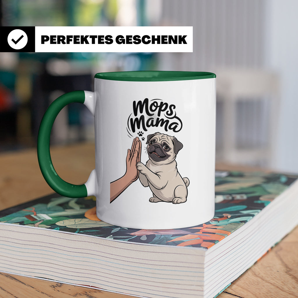 Mops Mama Tasse - Pug Dog Mom Geschenkidee für Hunde Liebhab – Grün [farbe:grün]