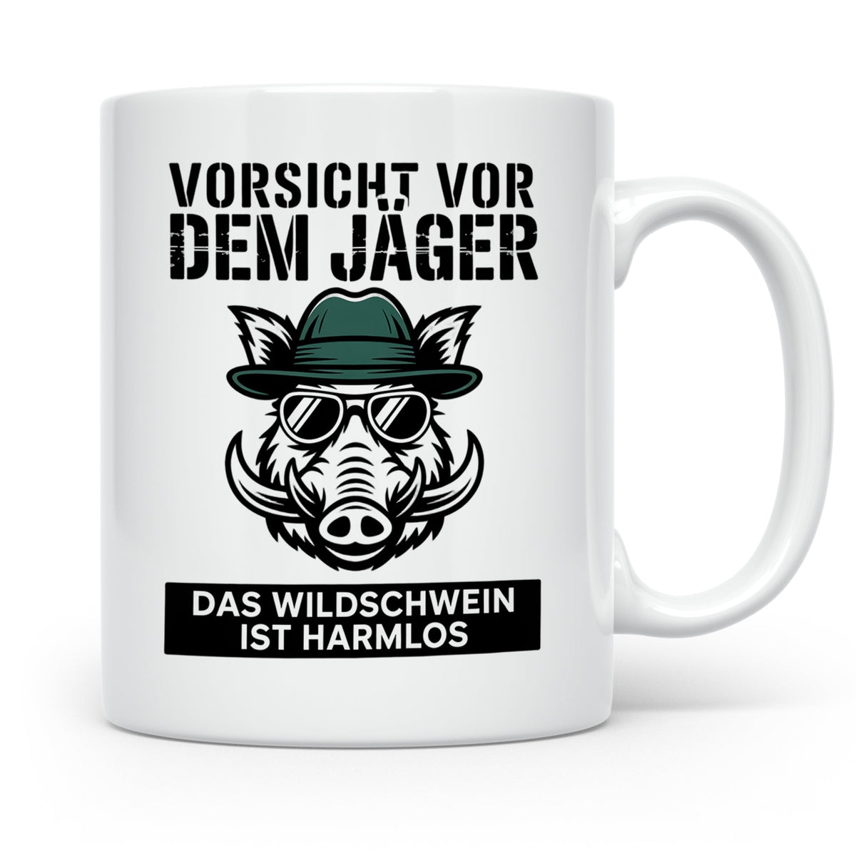 Jäger Kaffeetasse - Vorsicht vor dem Jäger Wildschwein - Jag – Weiß [farbe:weiß]