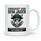 Jäger Kaffeetasse - Vorsicht vor dem Jäger Wildschwein - Jag – Weiß [farbe:weiß]