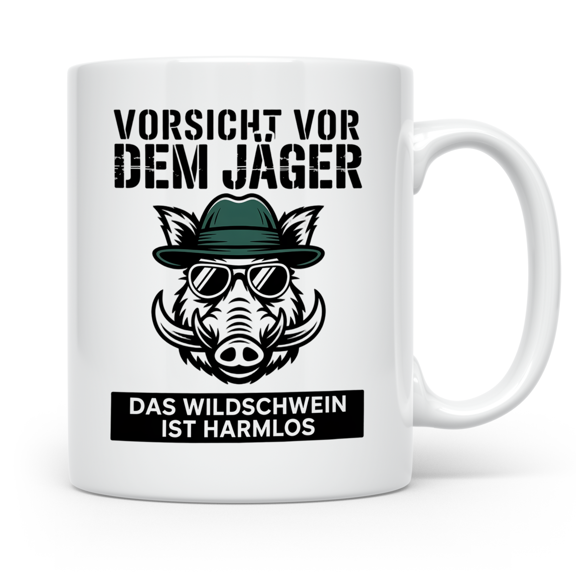 Jäger Kaffeetasse - Vorsicht vor dem Jäger Wildschwein - Jag – Weiß [farbe:weiß]