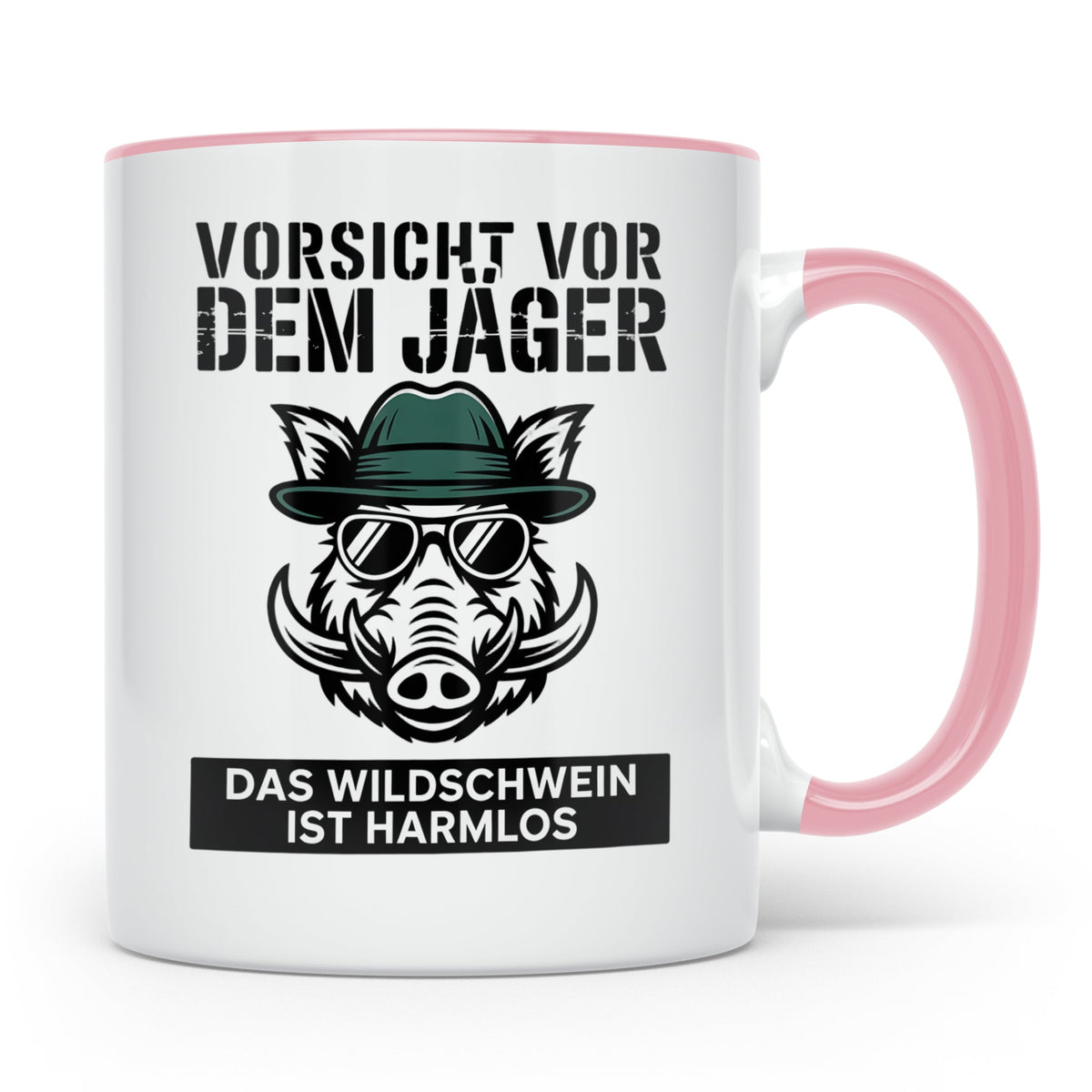Jäger Kaffeetasse - Vorsicht vor dem Jäger Wildschwein - Jag – Rosa [farbe:rosa]