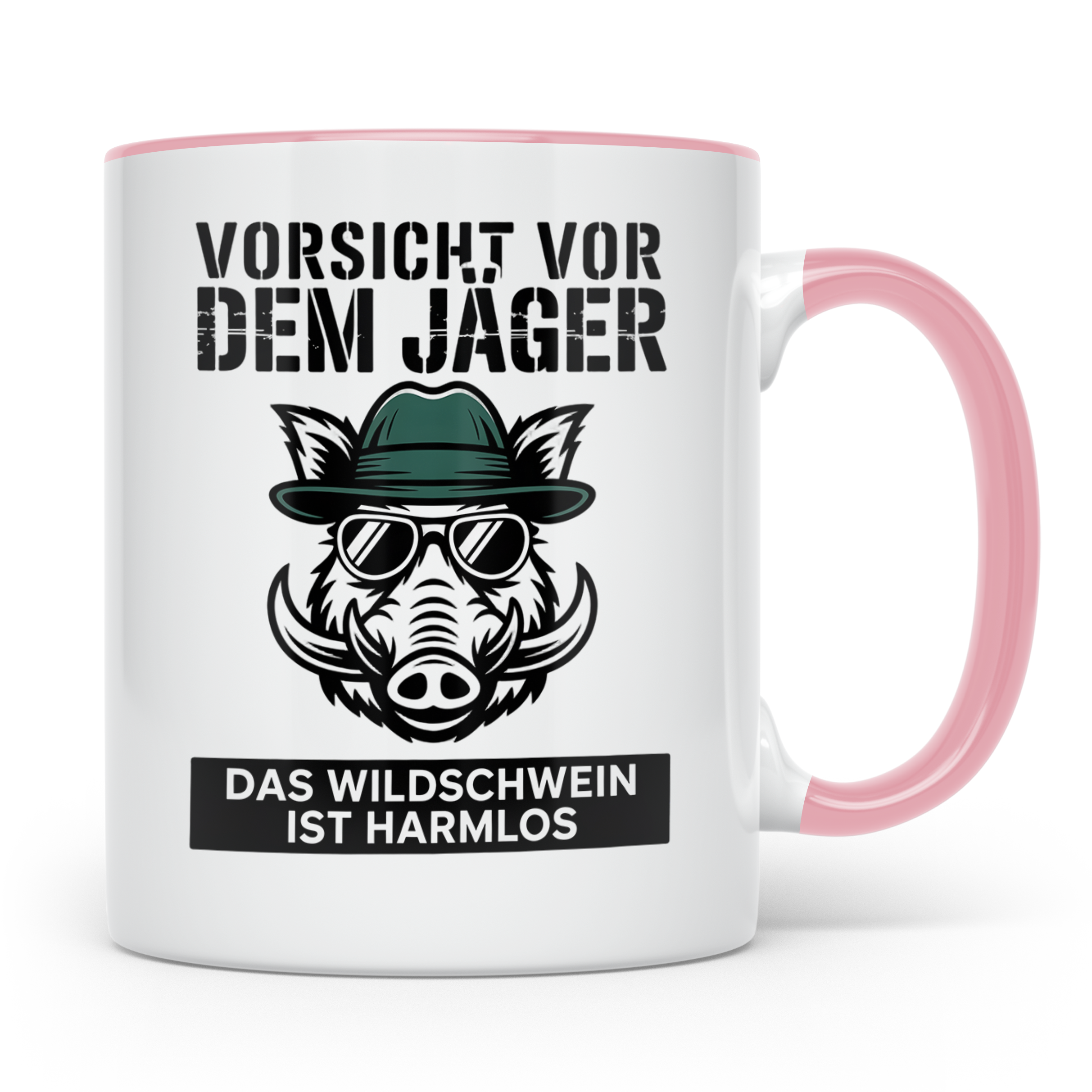 Jäger Kaffeetasse - Vorsicht vor dem Jäger Wildschwein - Jag – Rosa [farbe:rosa]