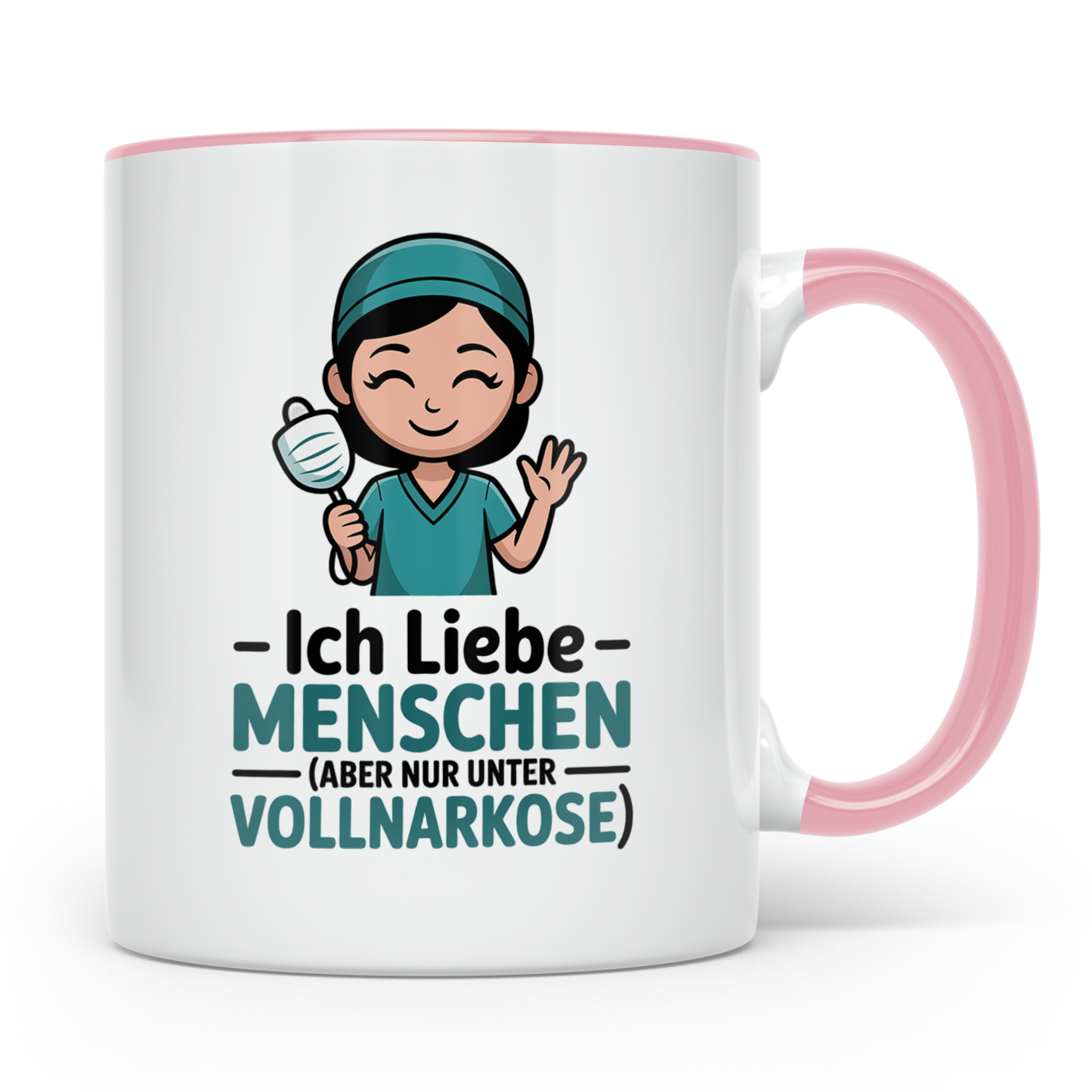 Anästhesie Tasse - Ich Liebe Menschen, Aber Nur Unter Vollna – Rosa [farbe:rosa]