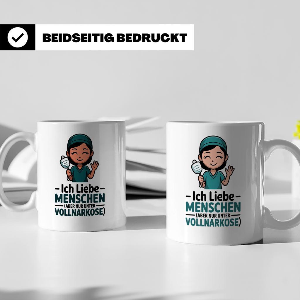 Anästhesie Tasse - Ich Liebe Menschen, Aber Nur Unter Vollna – Weiß [farbe:weiß]