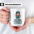 Anästhesie Tasse - Ich Liebe Menschen, Aber Nur Unter Vollna – Weiß [farbe:weiß]