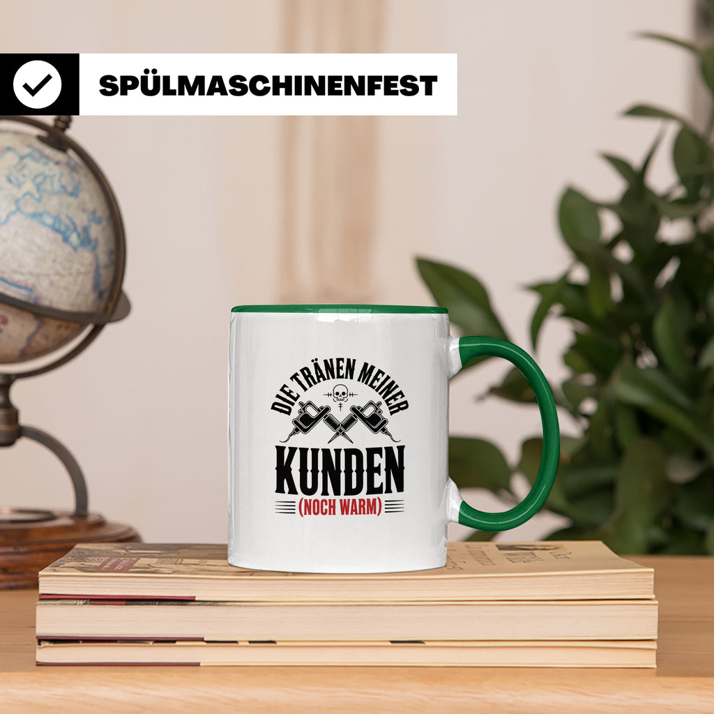 Tattoo-Meister Tasse - Kunden-Verwöhner, Coole Tätowierer Ge – Grün [farbe:grün]