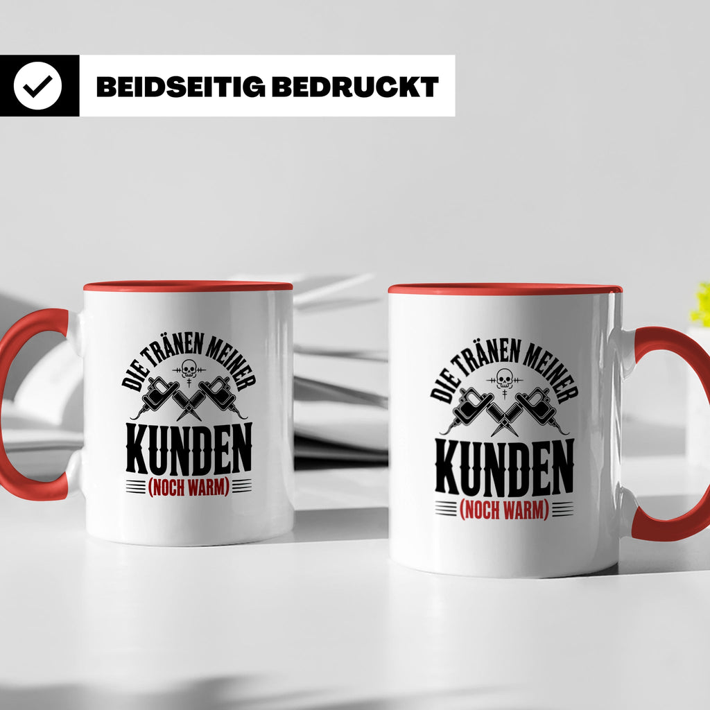 Tattoo-Meister Tasse - Kunden-Verwöhner, Coole Tätowierer Ge – Rot [farbe:rot]