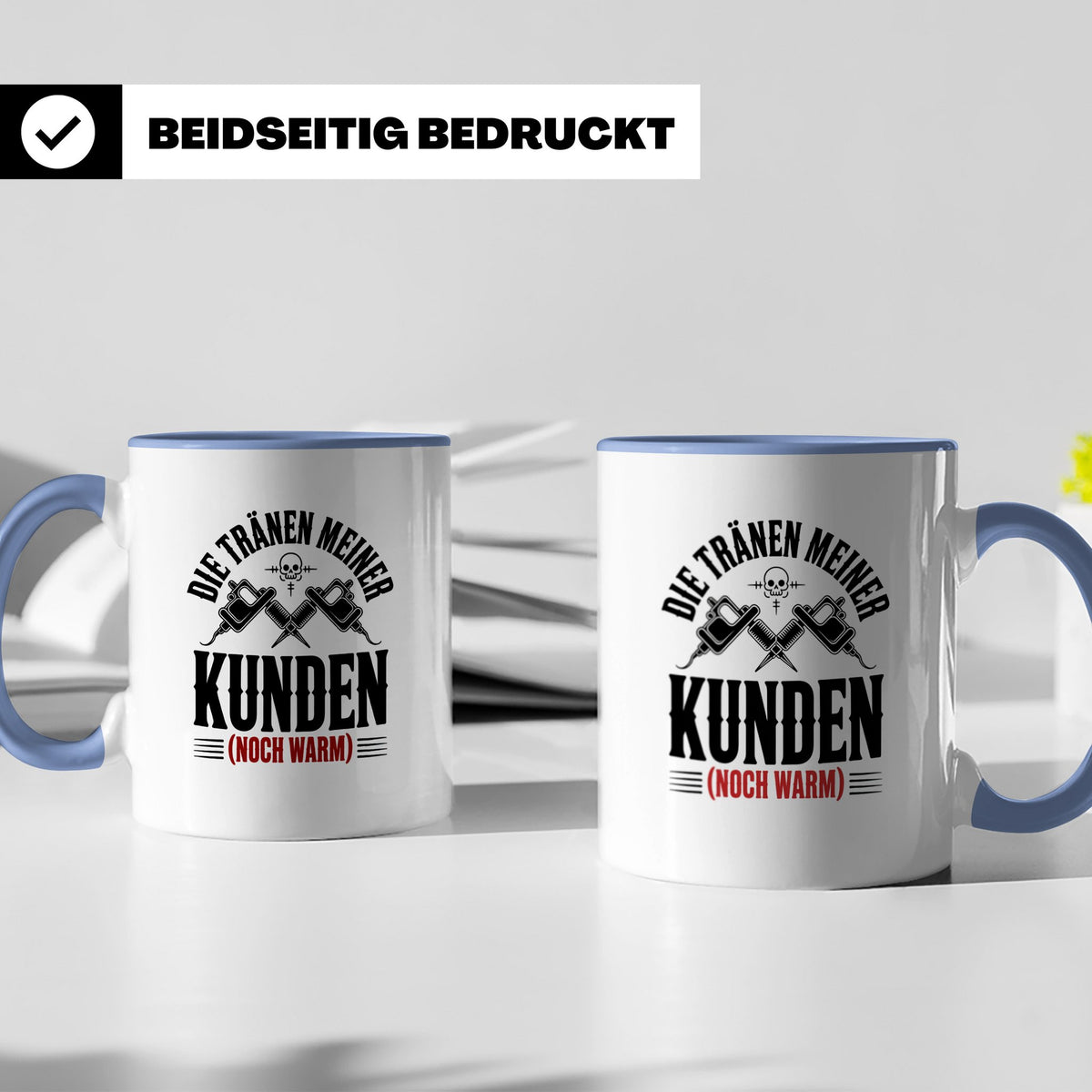 Tattoo-Meister Tasse - Kunden-Verwöhner, Coole Tätowierer Ge – Blau [farbe:blau]