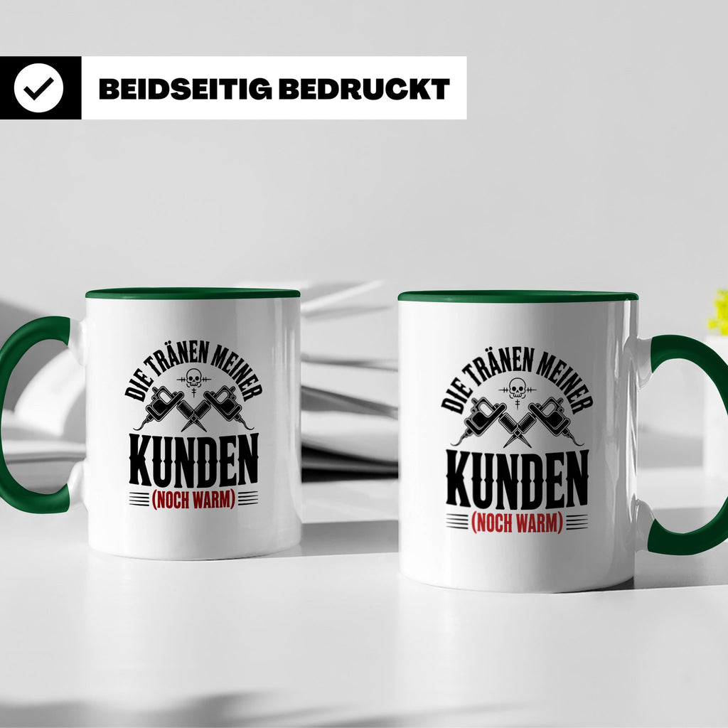 Tattoo-Meister Tasse - Kunden-Verwöhner, Coole Tätowierer Ge – Grün [farbe:grün]