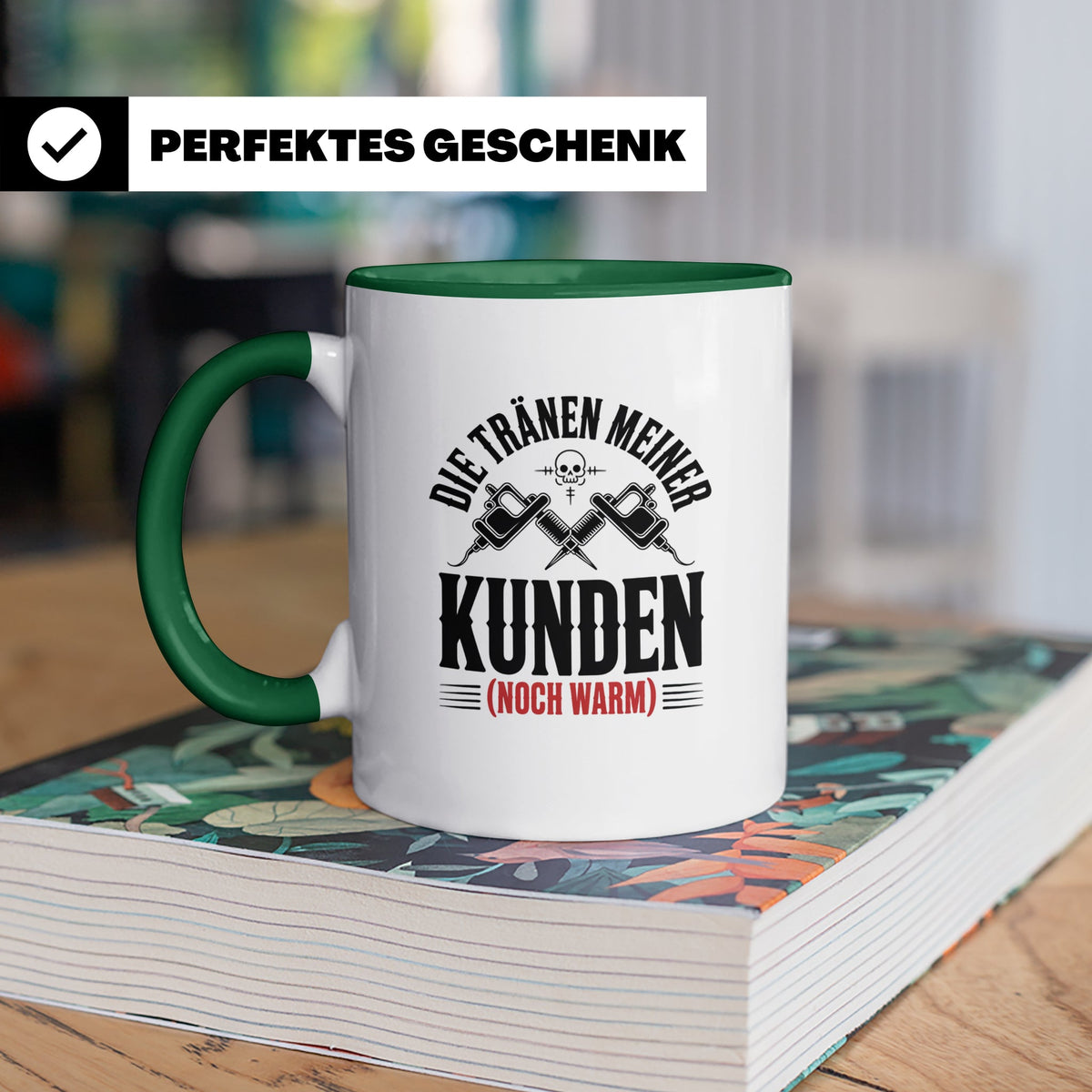 Tattoo-Meister Tasse - Kunden-Verwöhner, Coole Tätowierer Ge – Grün [farbe:grün]