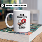 Tischtennis Tasse Old Schmetterhand - Ping Pong Kaffeebecher – Weiß [farbe:weiß]