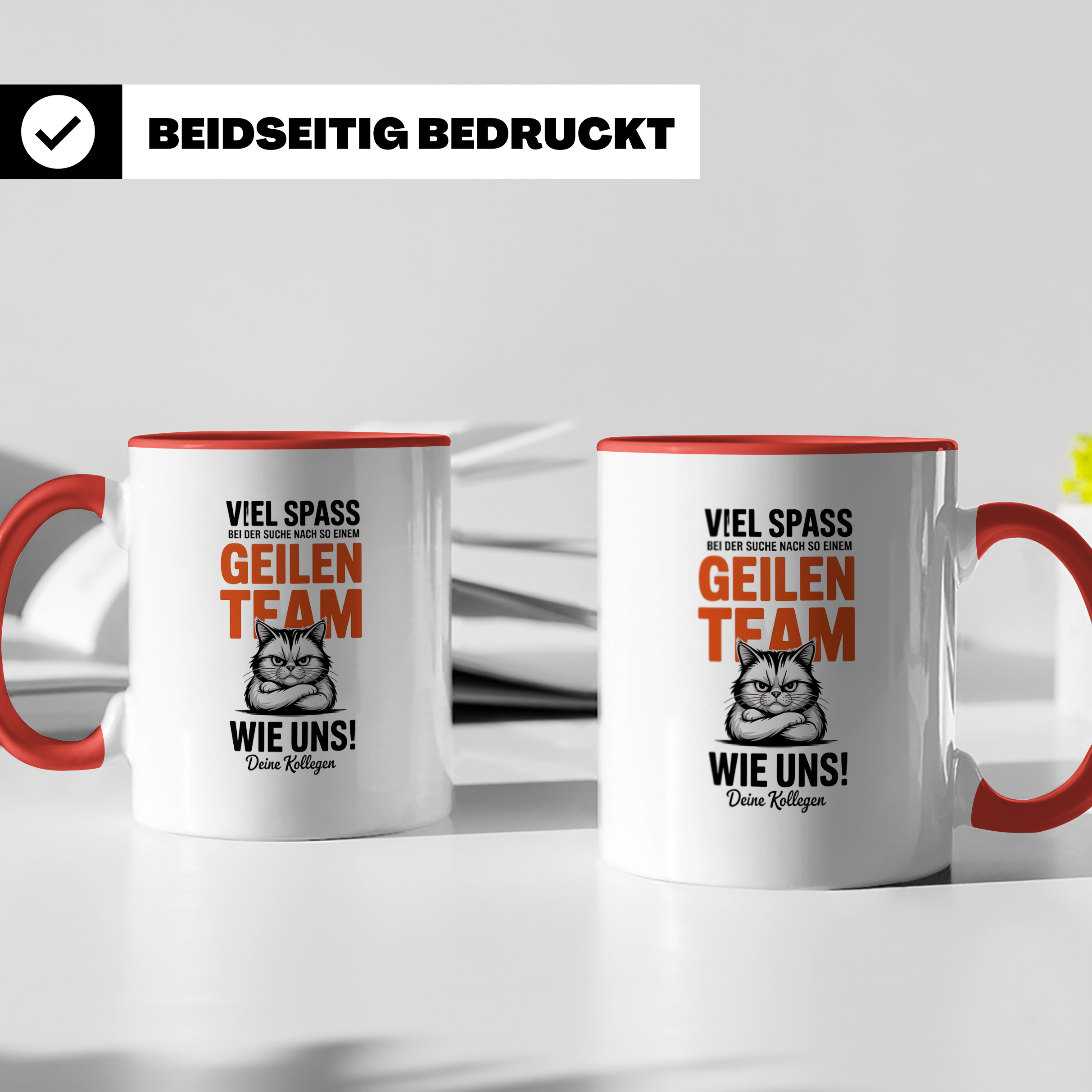 Geiles Team Katze Kaffeetasse Kollegenabschied Geschenkidee Bürohumor Zicke Katze mit Spruch Geschenk für Kollegen & Kolleginnen