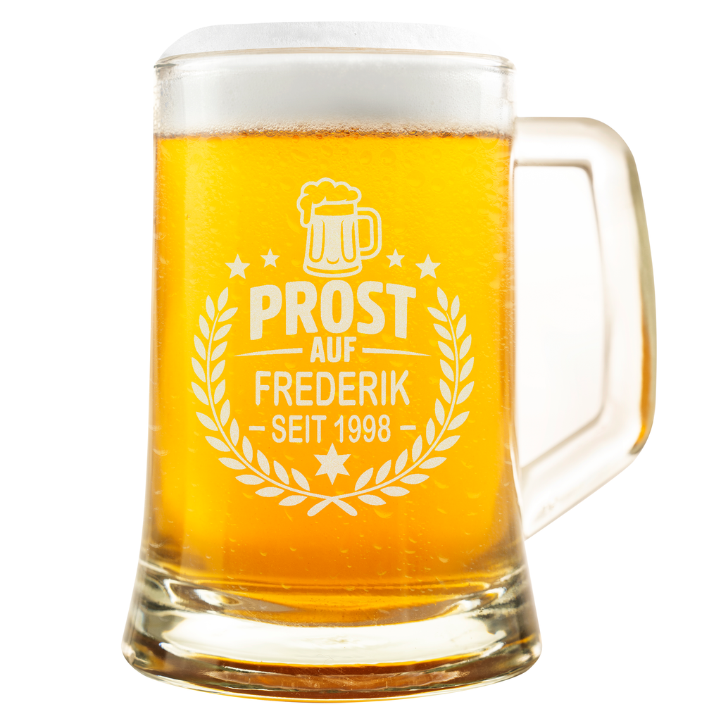 Bierkrug Prost auf Personalisiert Geschenk für Männer Geburtstag Jahrgang Bierliebhaber Lustig Vatertag
