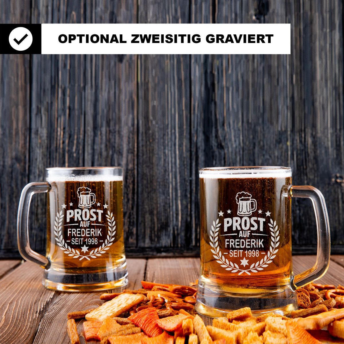 Bierkrug Prost auf Personalisiert Geschenk für Männer Geburtstag Jahrgang Bierliebhaber Lustig Vatertag