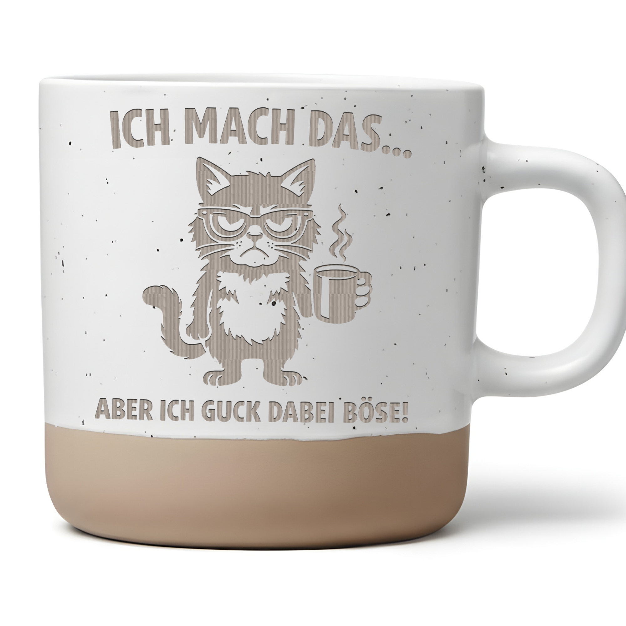 Lustige Katzen Tasse, Geschenk für Morgenmuffel, Tasse mit Spruch Katz – Bild 1