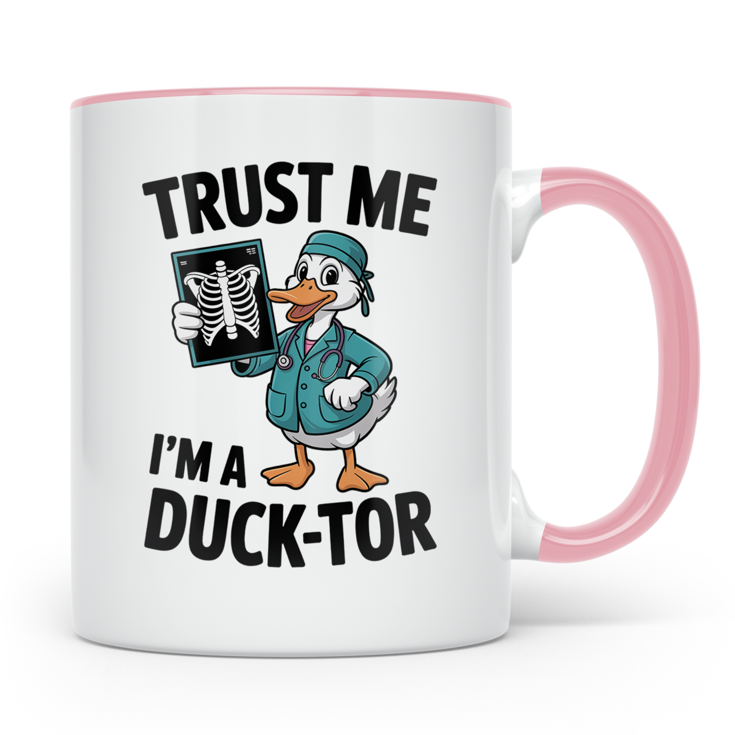 Ducktor Tasse - Lustige Arzt Ente mit Röntgenbild - Medizine – Rosa [farbe:rosa]