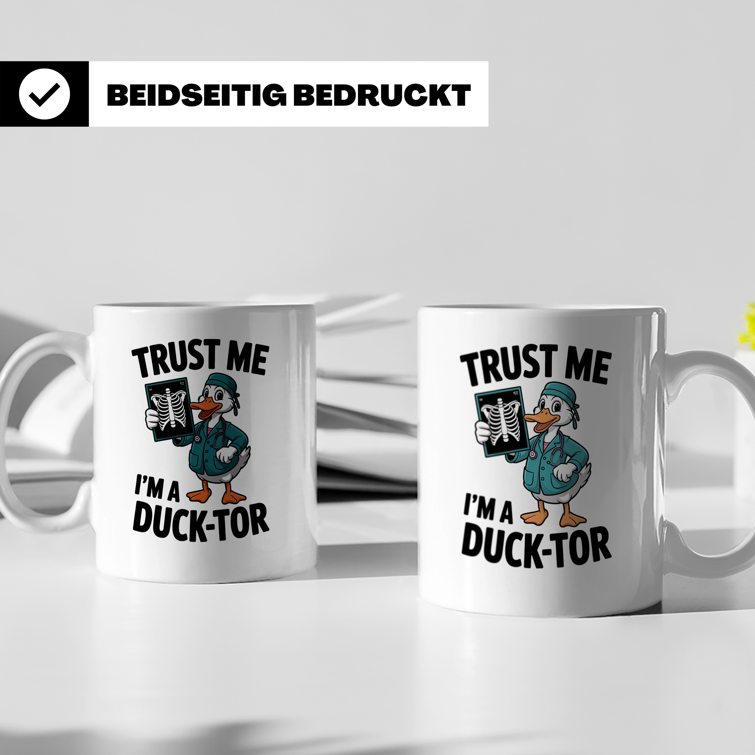 Ducktor Tasse - Lustige Arzt Ente mit Röntgenbild - Medizine – Weiß [farbe:weiß]