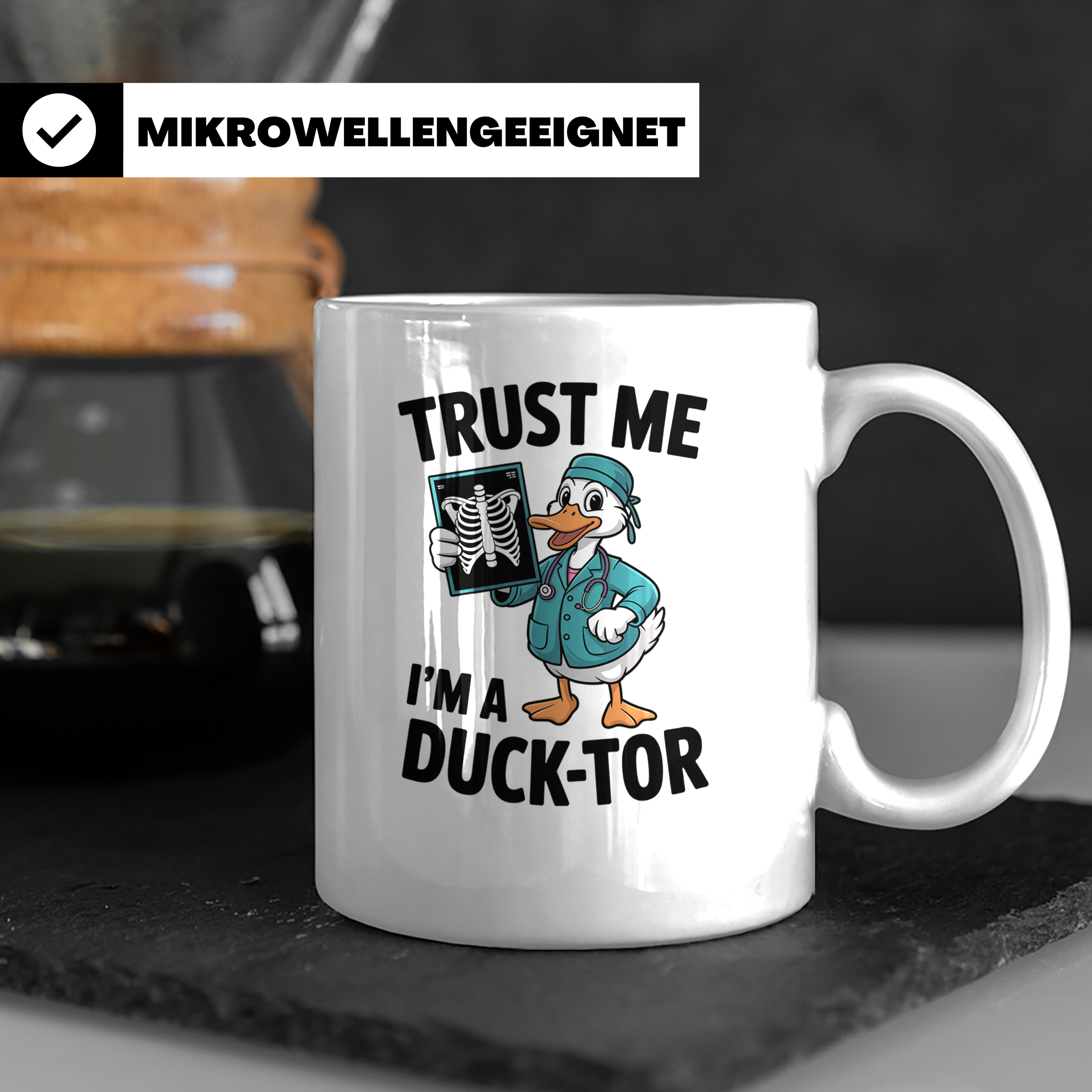 Ducktor Tasse - Lustige Arzt Ente mit Röntgenbild - Medizine – Weiß [farbe:weiß]
