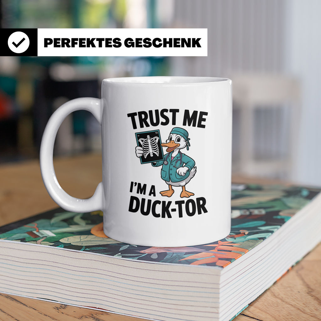 Ducktor Tasse - Lustige Arzt Ente mit Röntgenbild - Medizine – Weiß [farbe:weiß]