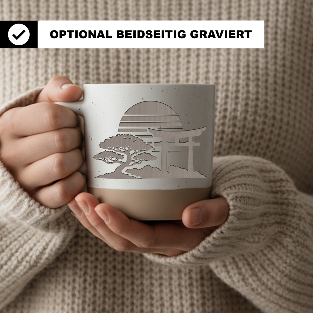 Bonsai Tasse mit Torii Tor Design, Zen Kaffeebecher für Gartenliebhabe – Bild 2