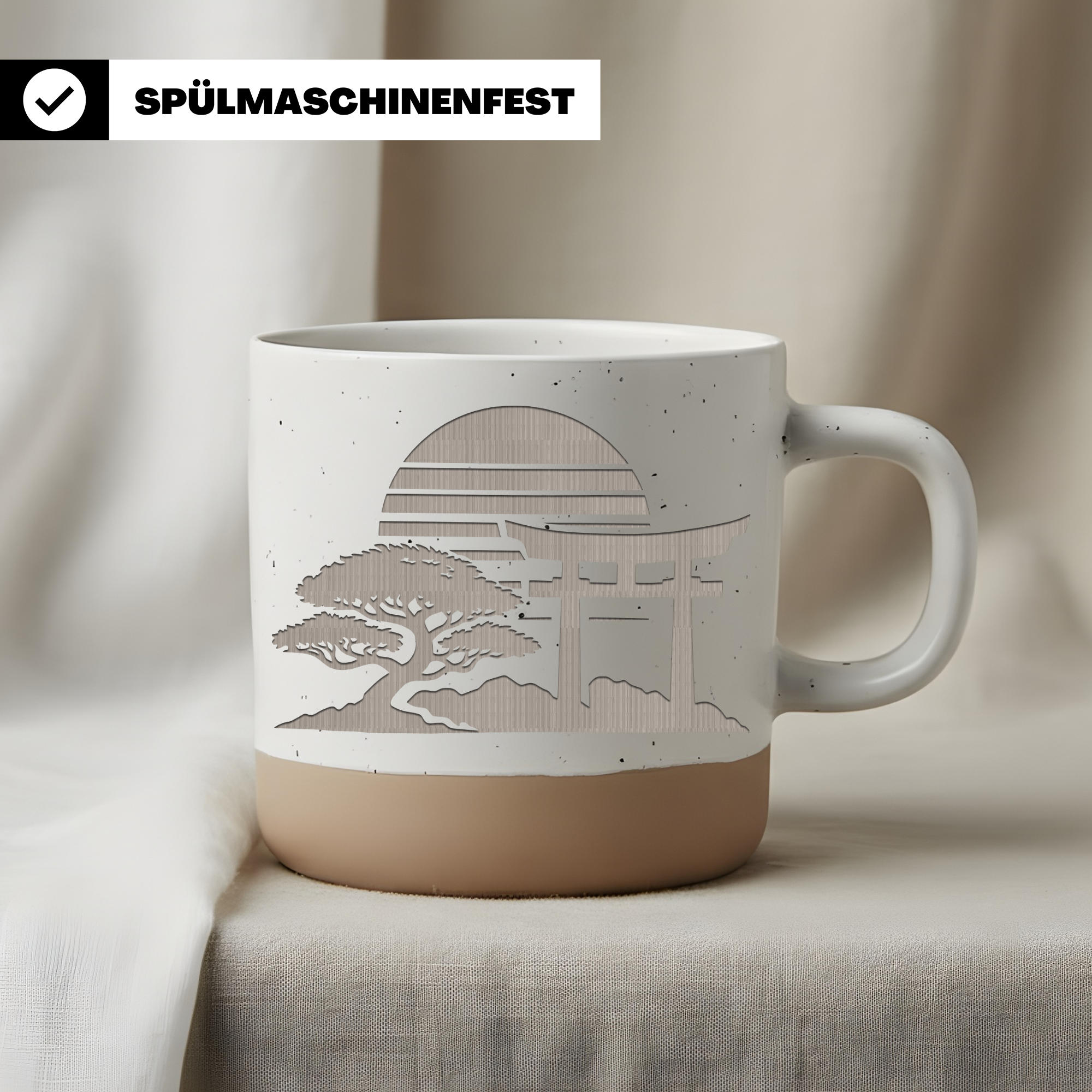 Bonsai Tasse mit Torii Tor Design, Zen Kaffeebecher für Gartenliebhabe – Bild 3