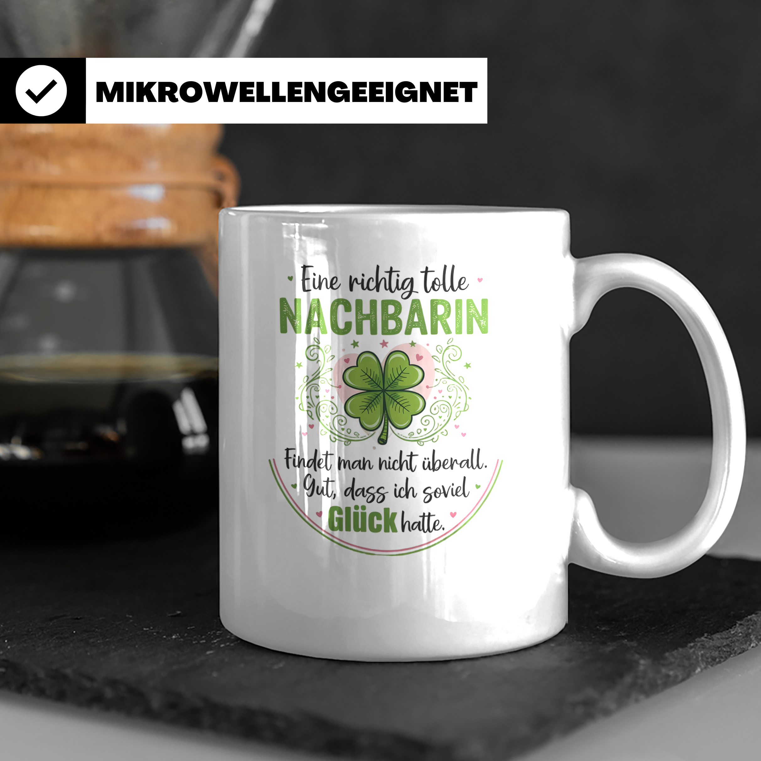 Nachbarin Tasse - Eine richtig tolle Nachbarin Geschenkidee, – Weiß [farbe:weiß]