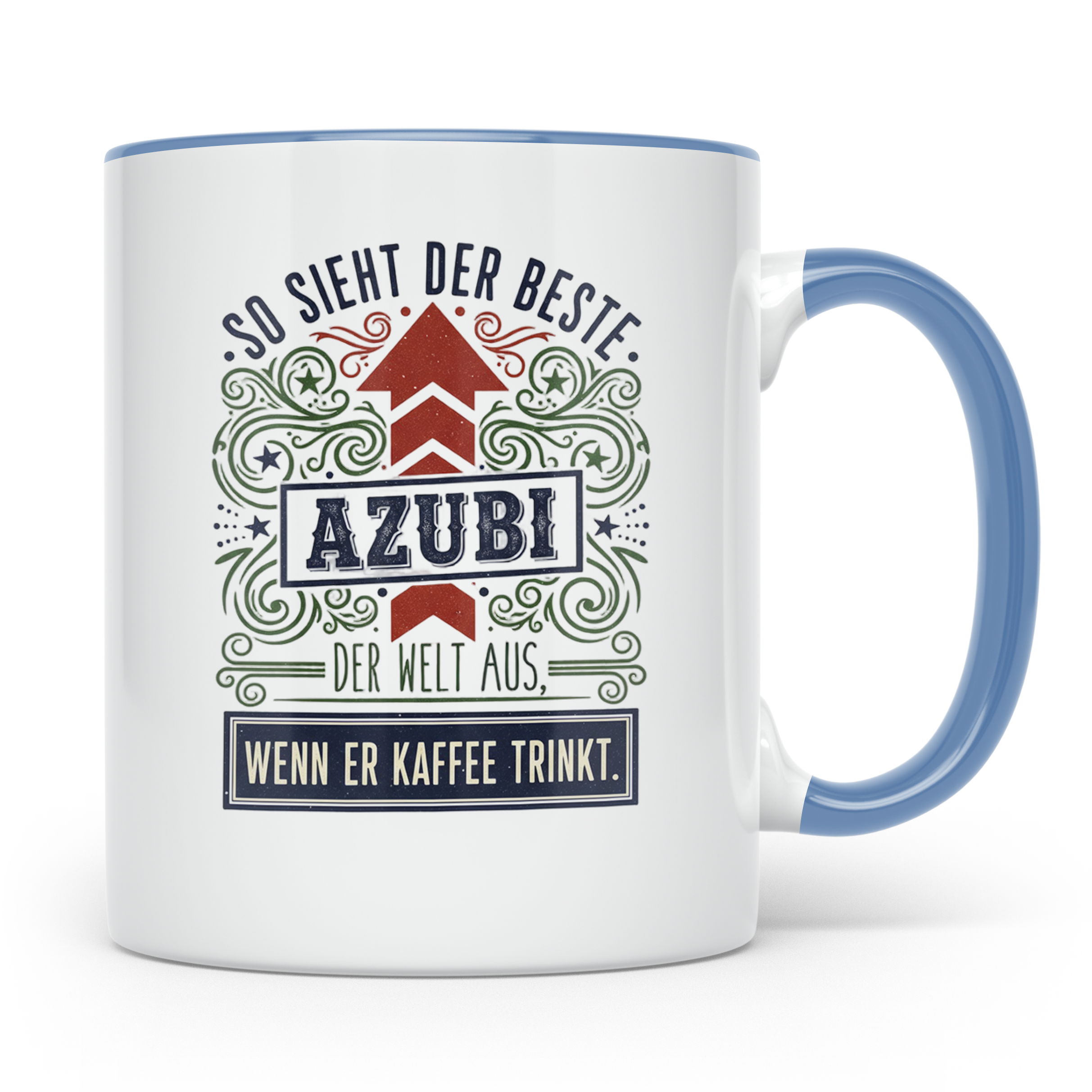 Azubi Tasse: So sieht der beste Azubi der Welt aus - Kaffeeb – Blau [farbe:blau]