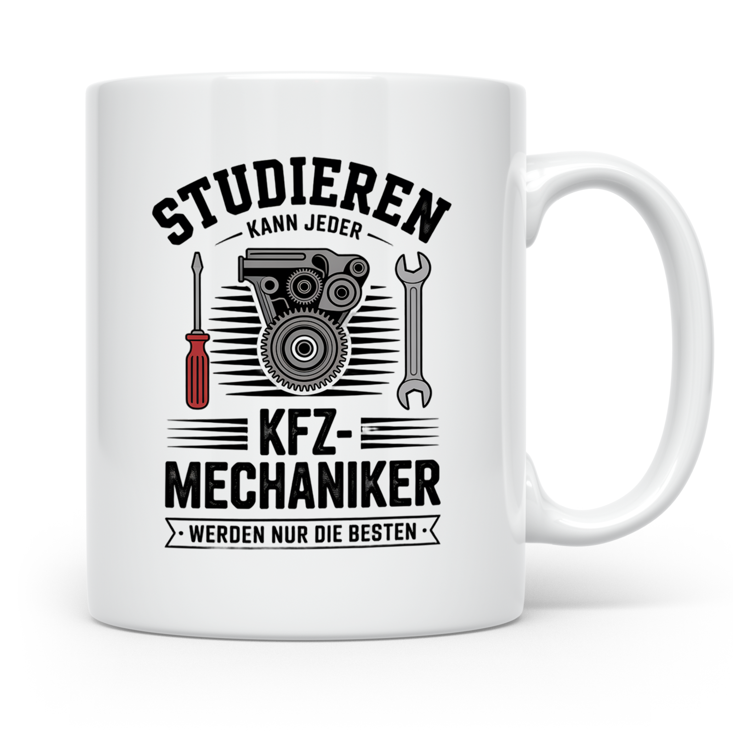 KFZ Mechaniker Tasse - Studieren Kann Jeder - Auto Schrauber – Weiß [farbe:weiß]