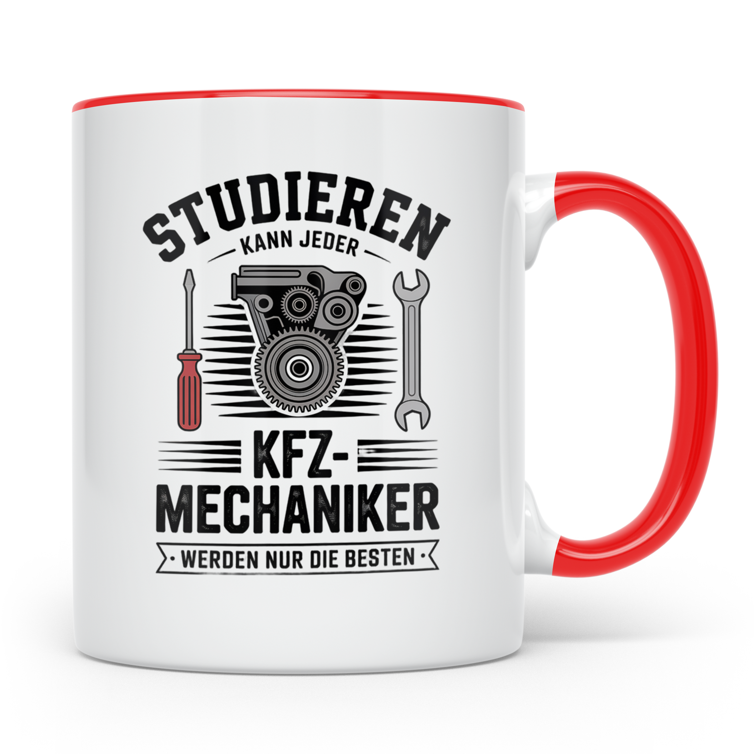KFZ Mechaniker Tasse - Studieren Kann Jeder - Auto Schrauber – Rot [farbe:rot]