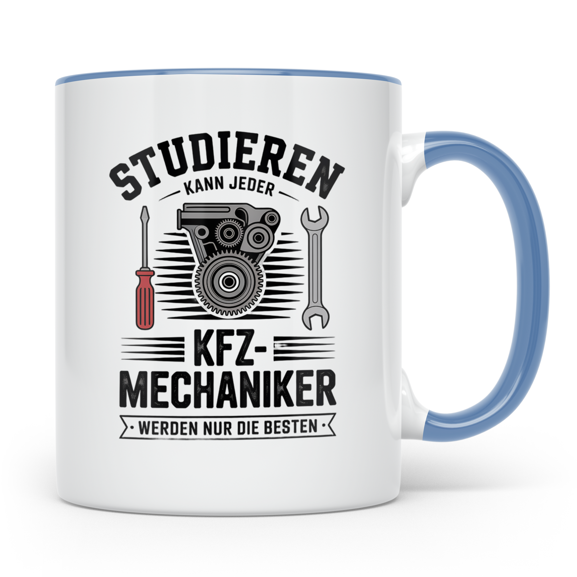 KFZ Mechaniker Tasse - Studieren Kann Jeder - Auto Schrauber – Blau [farbe:blau]