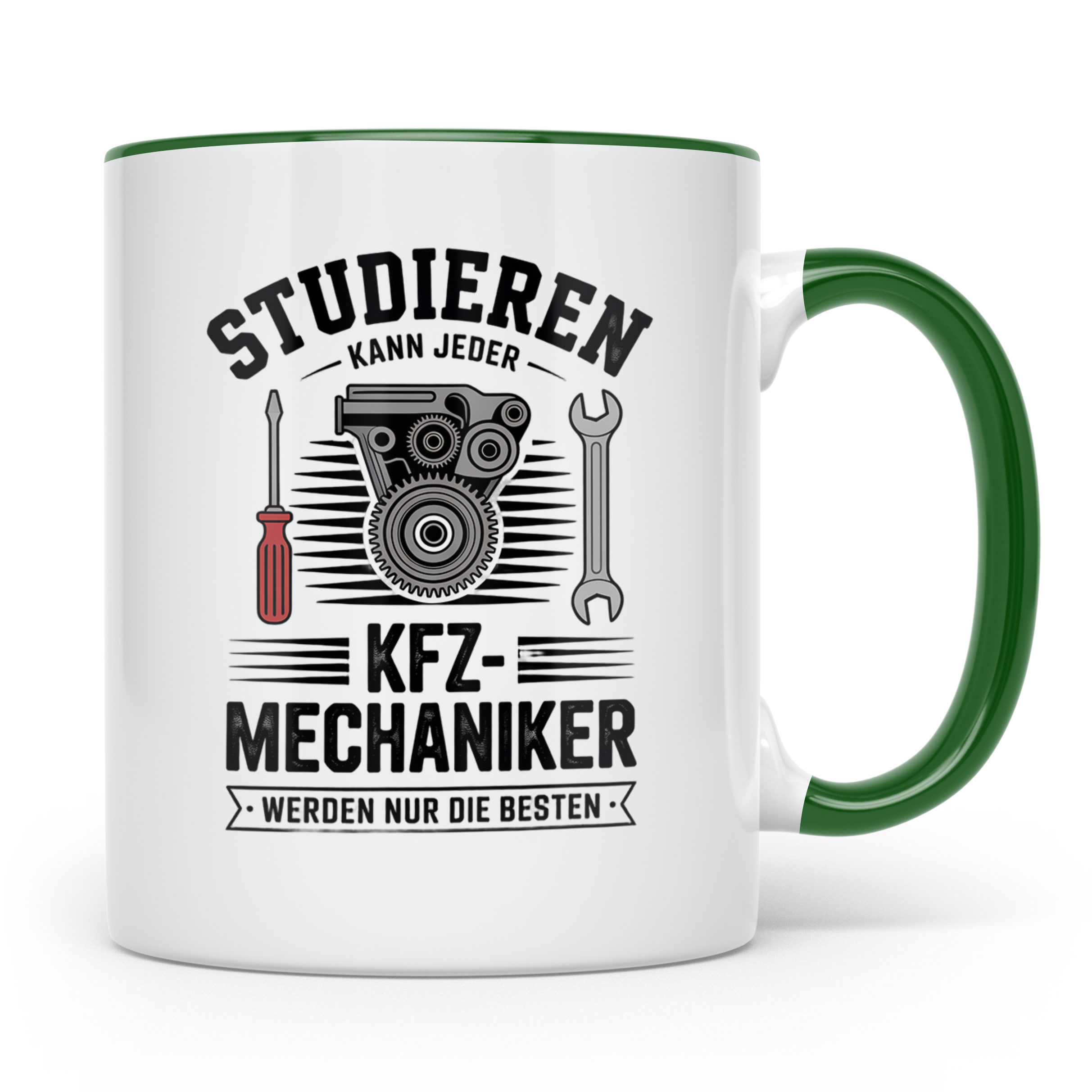 KFZ Mechaniker Tasse - Studieren Kann Jeder - Auto Schrauber – Grün [farbe:grün]