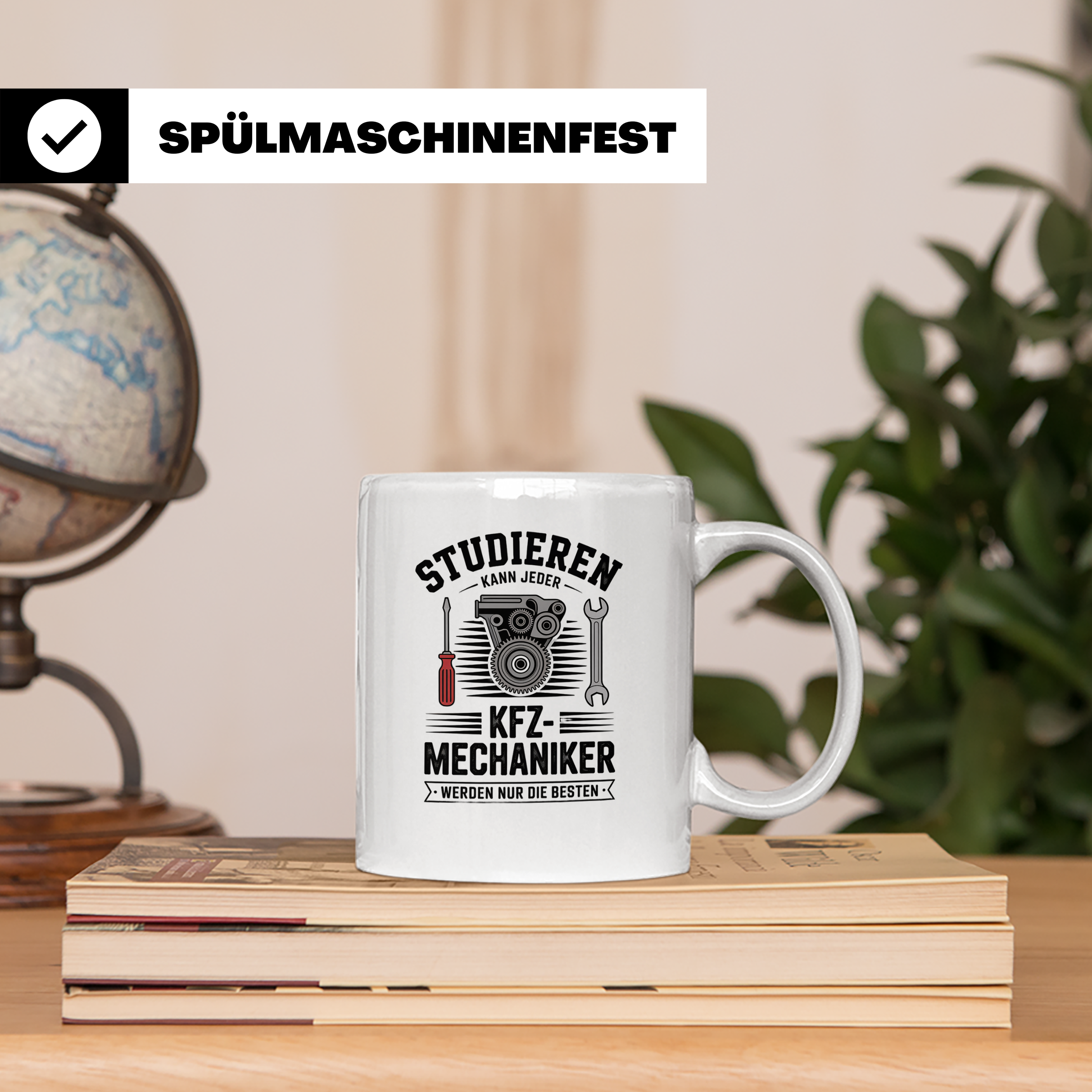 KFZ Mechaniker Tasse - Studieren Kann Jeder - Auto Schrauber – Weiß [farbe:weiß]