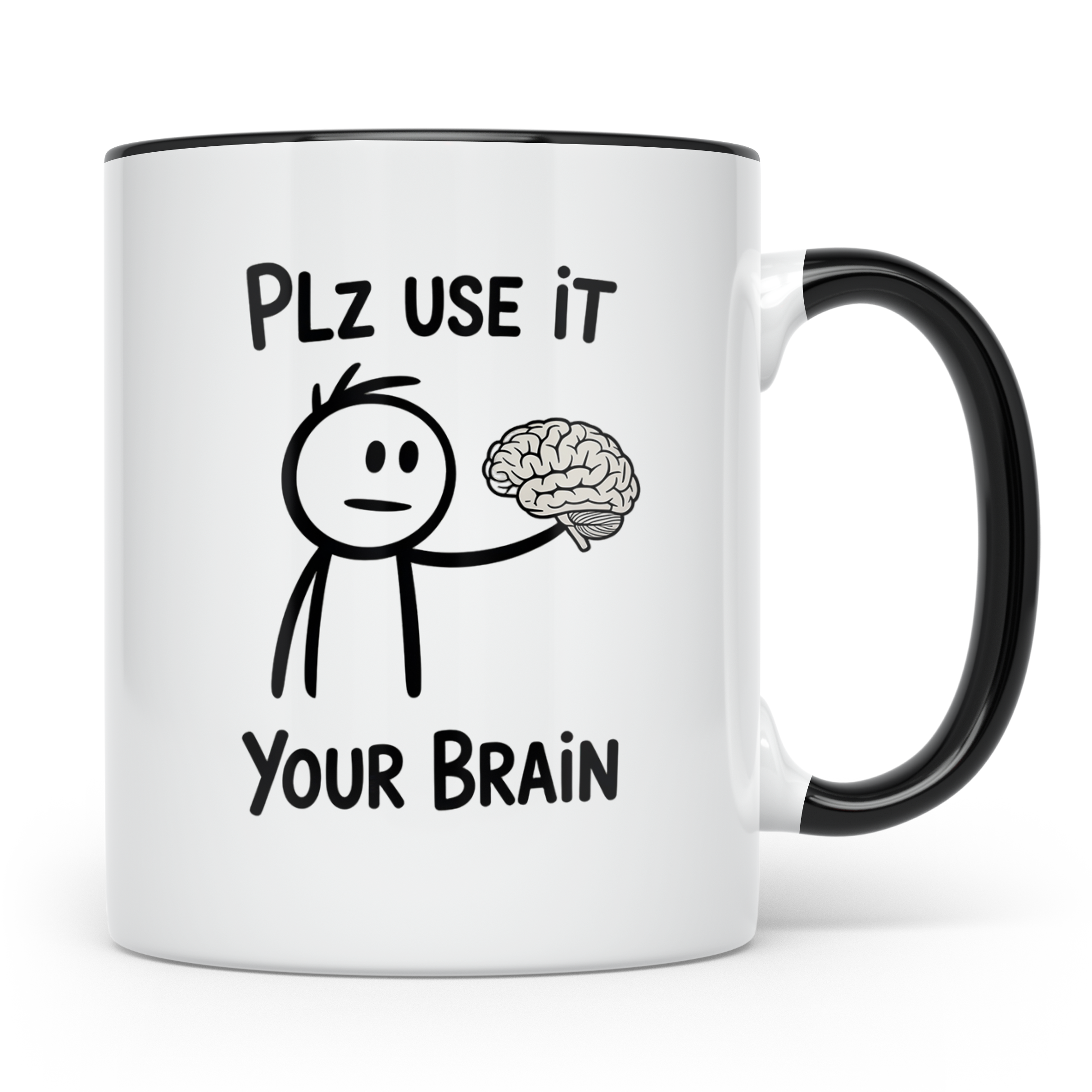 Use Your Brain Tasse - Intellektuelle Geschenkidee für Denke – Schwarz [farbe:schwarz]