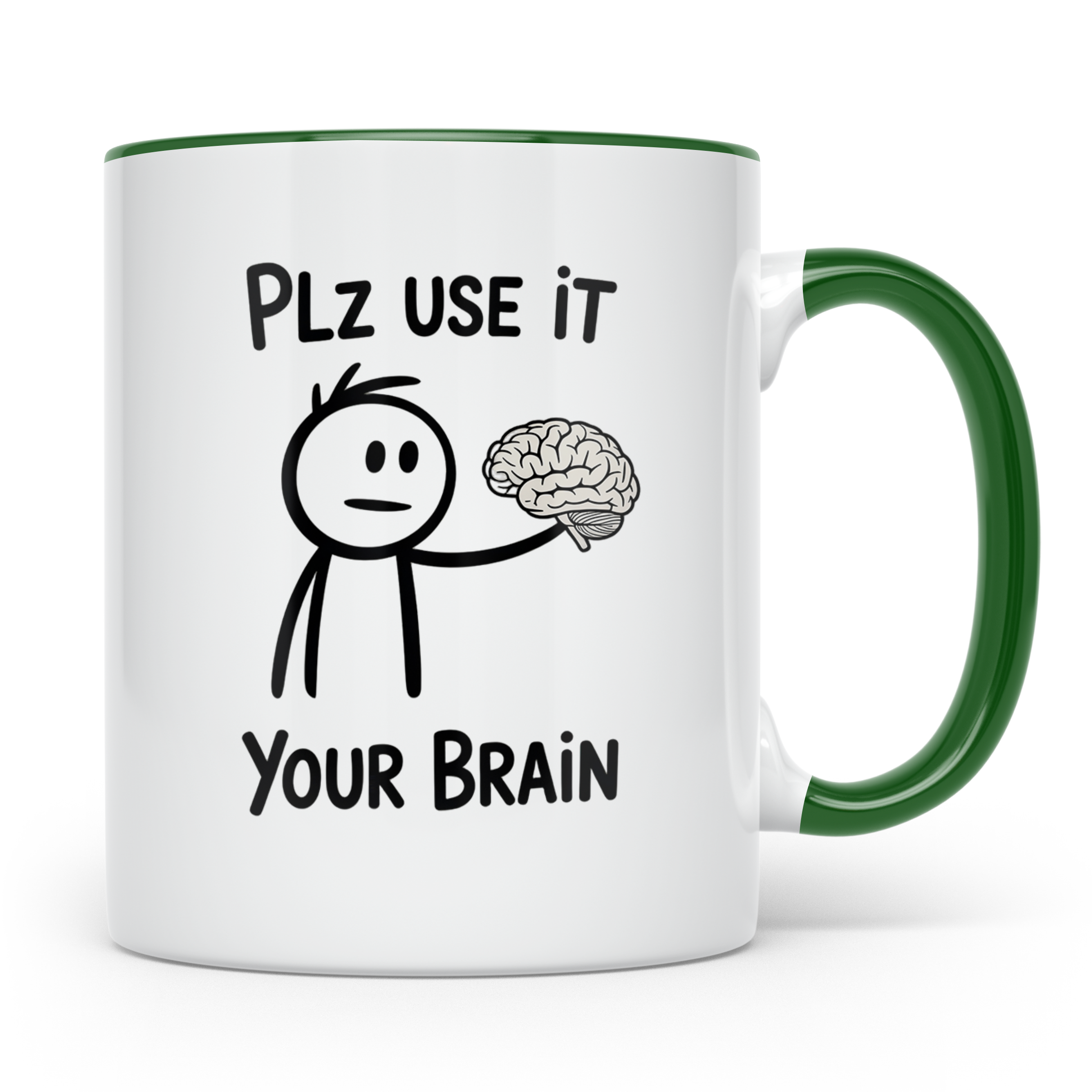 Use Your Brain Tasse - Intellektuelle Geschenkidee für Denke – Grün [farbe:grün]