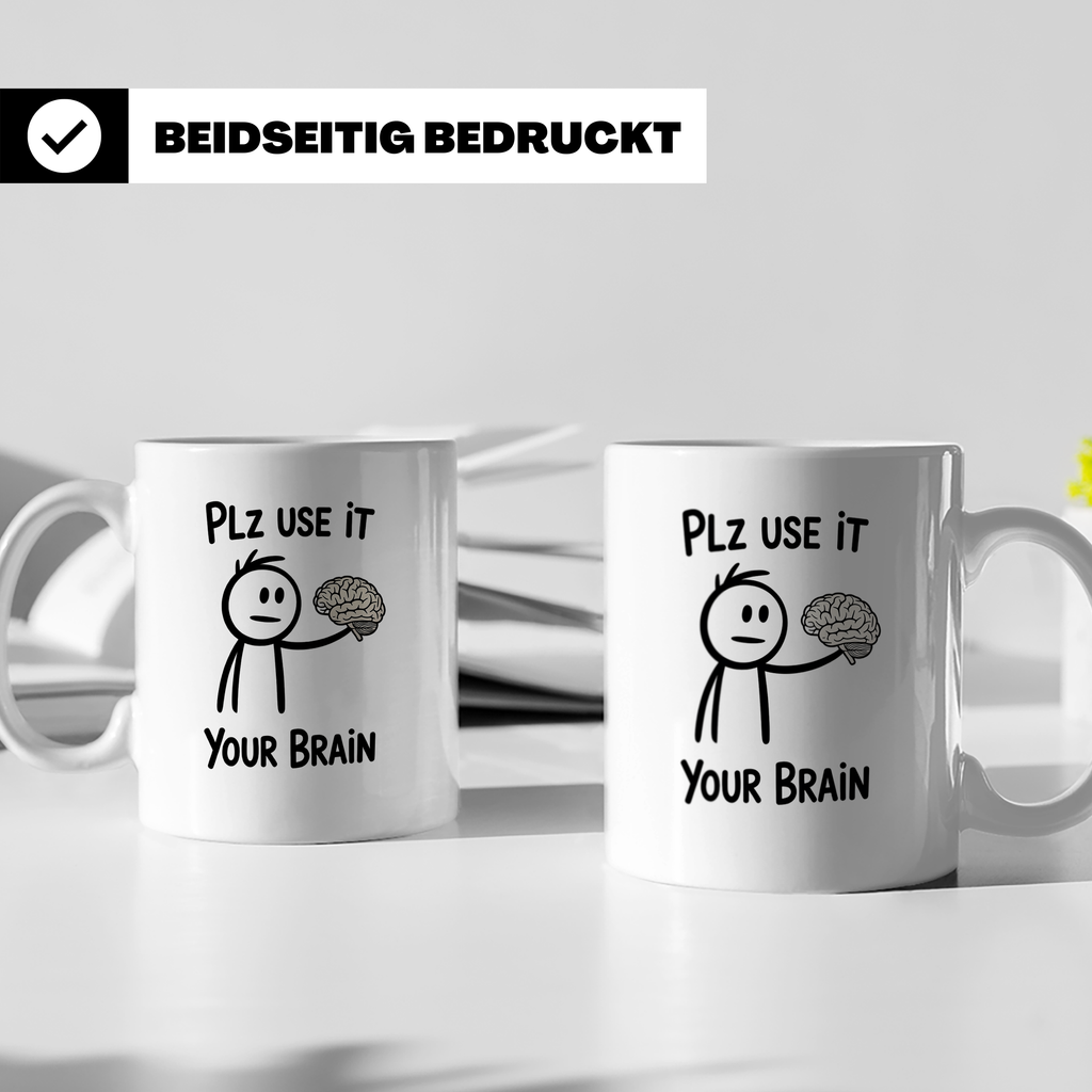 Use Your Brain Tasse - Intellektuelle Geschenkidee für Denke – Weiß [farbe:weiß]