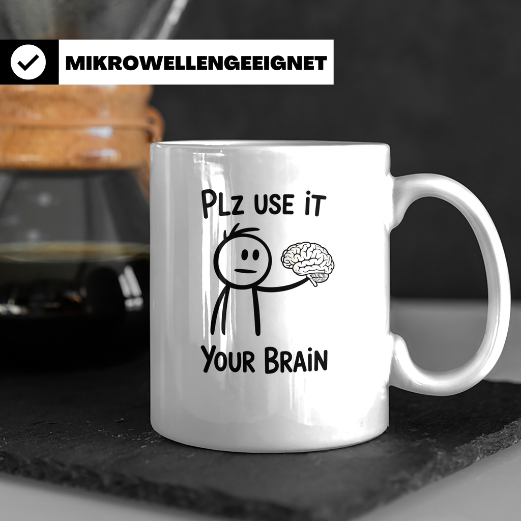 Use Your Brain Tasse - Intellektuelle Geschenkidee für Denke – Weiß [farbe:weiß]