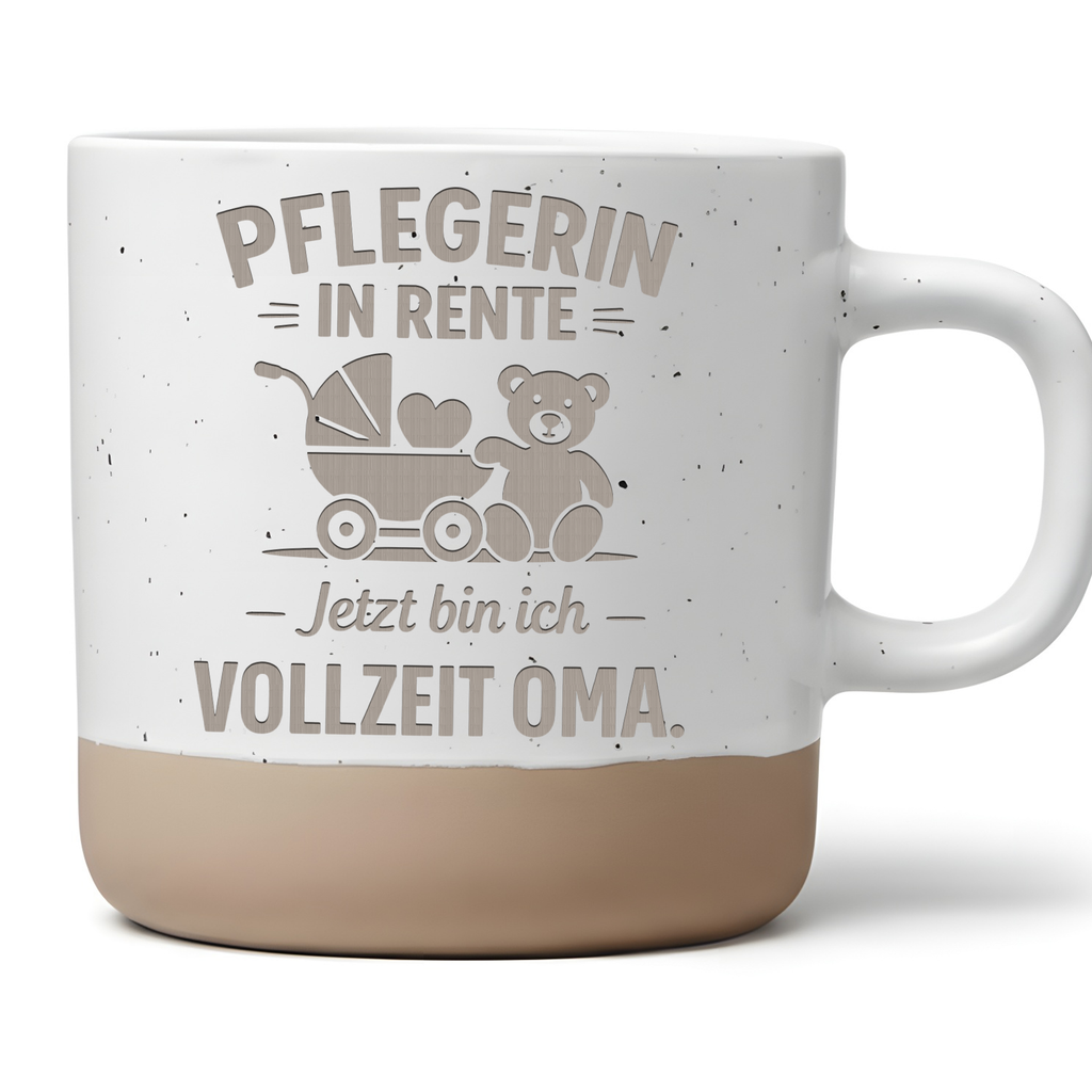 Tasse Pflegerin Rente, Geschenk Renteneintritt Oma, Abschiedsgeschenk  – Bild 1