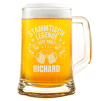 Bierkrug Stammtisch Legende Personalisiert Geschenk für Männer Geburtstag Vatertag Bierliebhaber Lustig