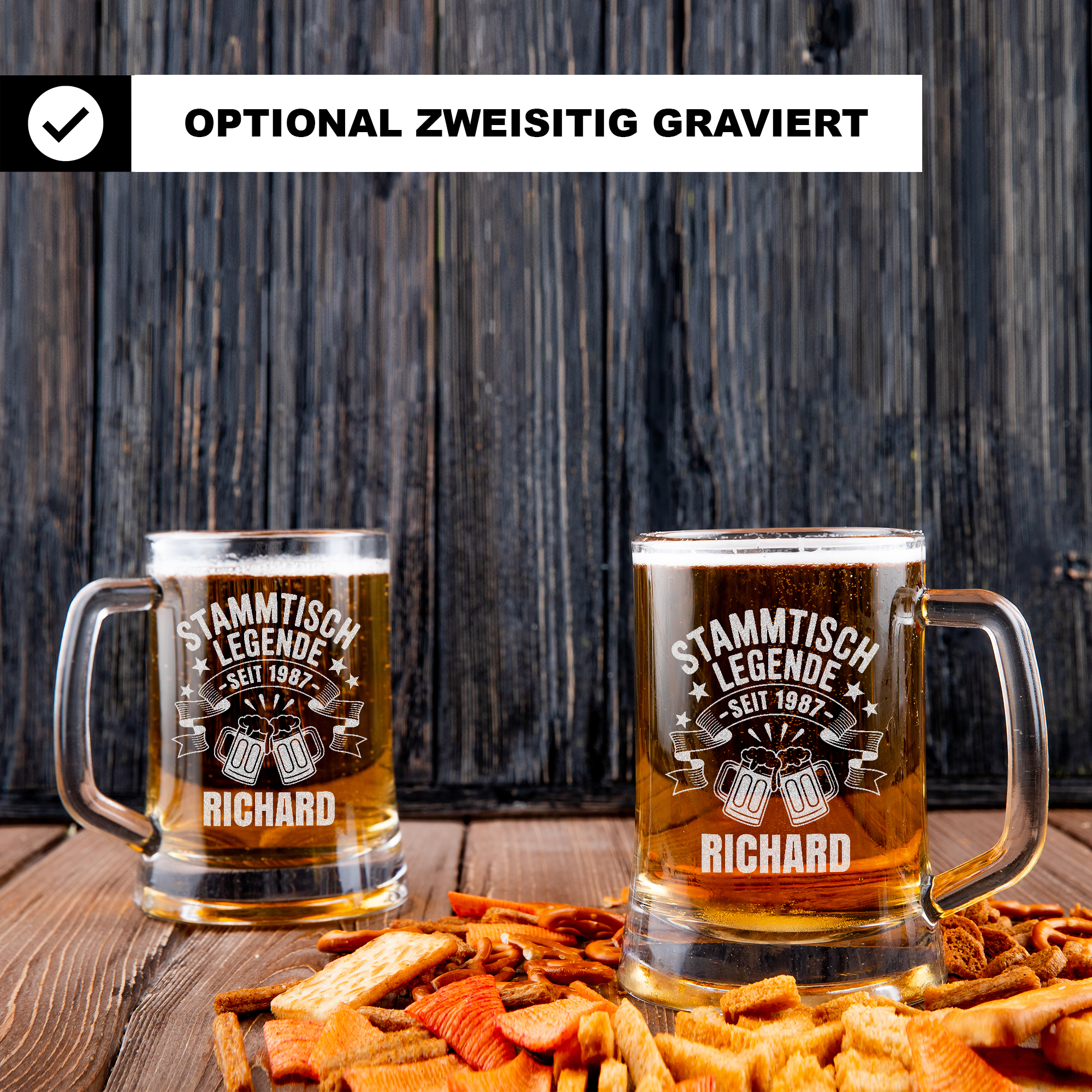 Bierkrug Stammtisch Legende Personalisiert Geschenk für Männer Geburtstag Vatertag Bierliebhaber Lustig