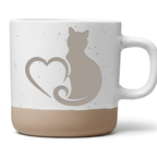 Tasse Katze mit Herz Silhouette, Kaffeebecher für Katzenliebhaber, Ges – Bild 1
