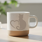 Tasse Katze mit Herz Silhouette, Kaffeebecher für Katzenliebhaber, Ges – Bild 6