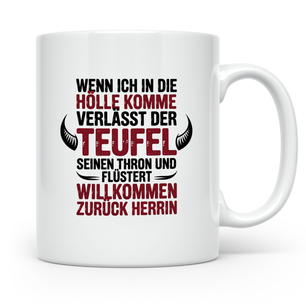 Teufel Herrin Tasse - Willkommen zurück in der Hölle! Sublim – Weiß [farbe:weiß]